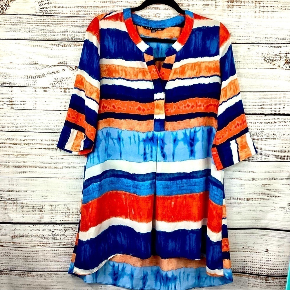 ZAC & RACHEL SIZE M STRIPES TOP MULTICOLOR BLOUSE‎ SUMMER FALL GUC